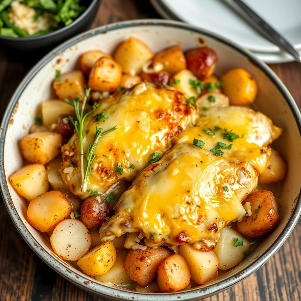 Cheesy Chicken and Potato Bake