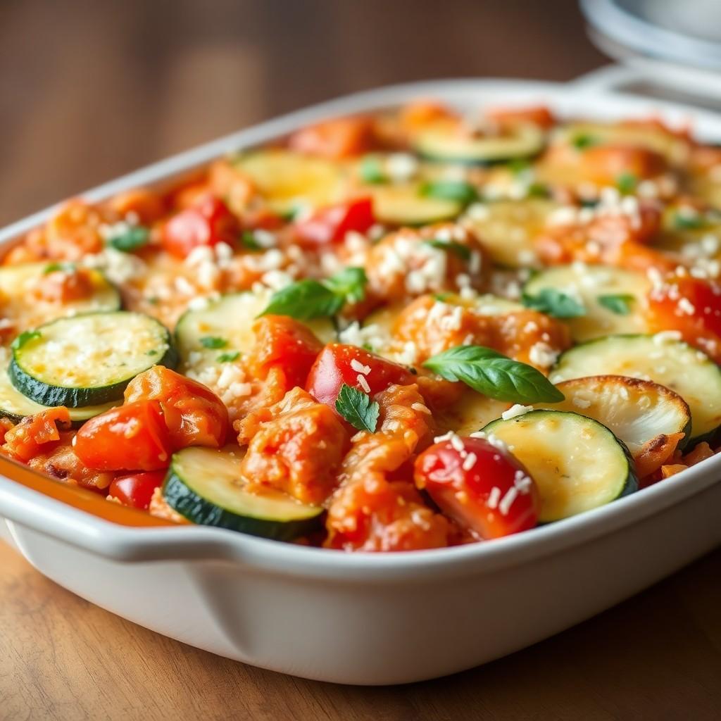 Vegetarian Zucchini and Tomato Casserole