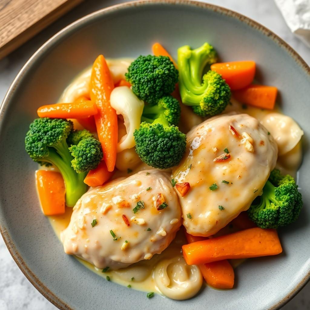 Creamy Garlic Chicken with Vegetables