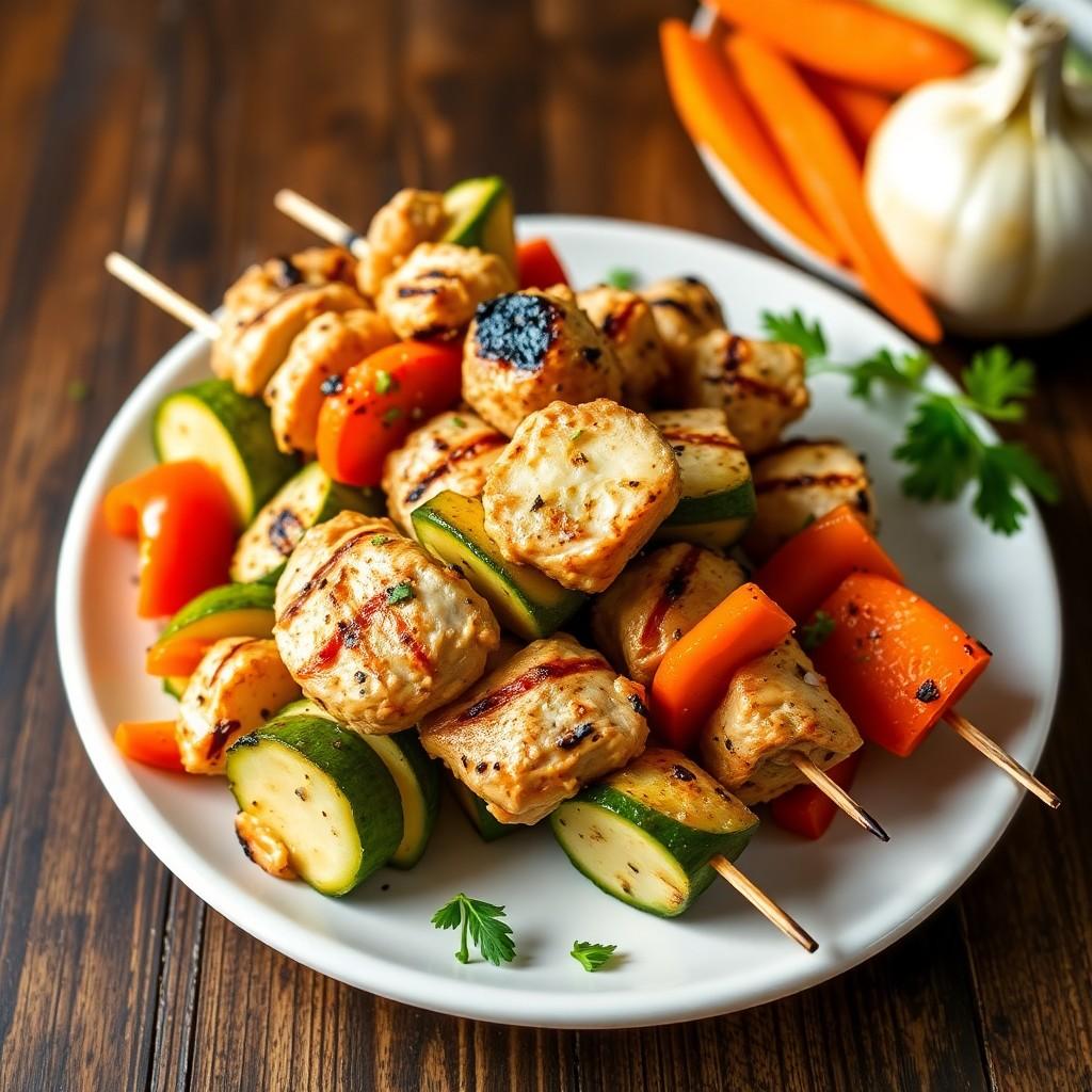 Grilled Chicken Skewers with Vegetables