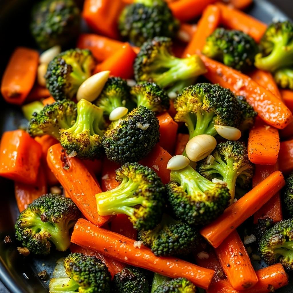 Garlic Roasted Broccoli and Carrots