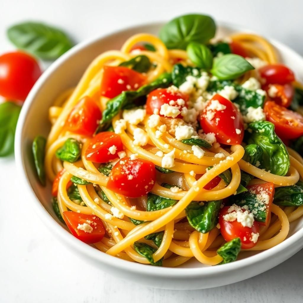 Creamy Spinach and Tomato Pasta