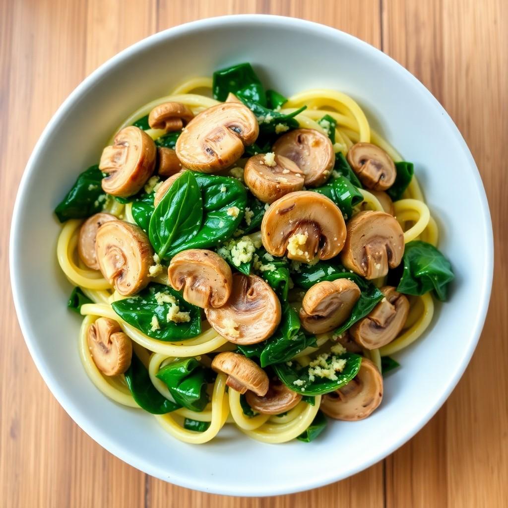 Creamy Mushroom and Spinach Pasta