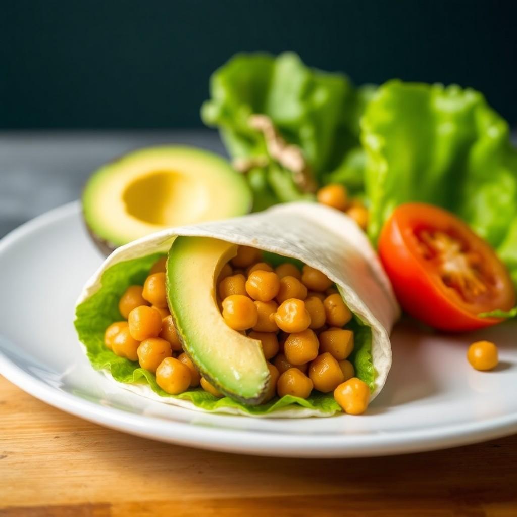 Avocado and Chickpea Wrap