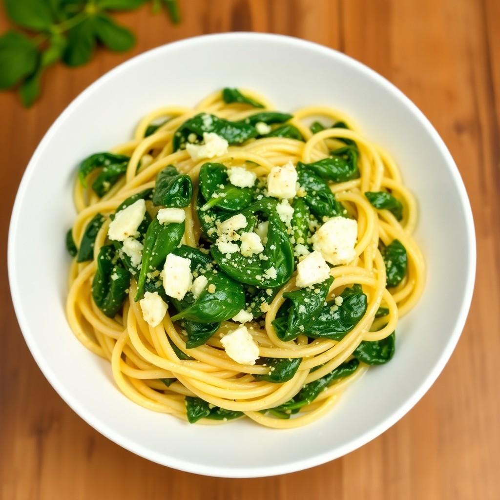 Creamy Spinach and Garlic Pasta