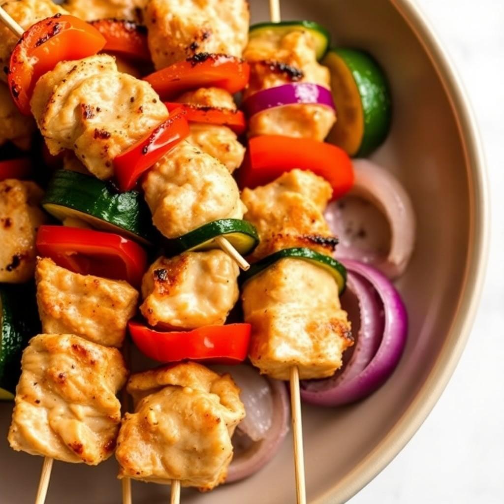 Grilled Vegetable Skewers with Chicken