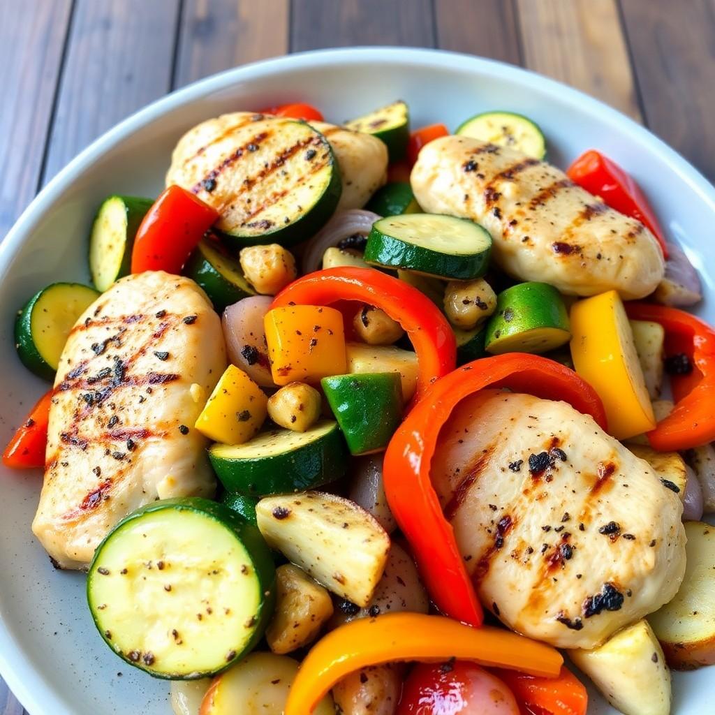 Grilled Vegetable Medley with Chicken