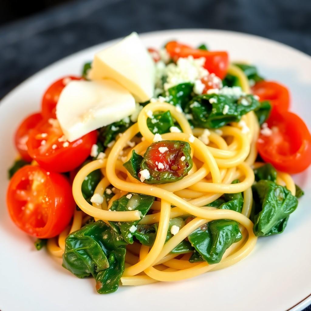 Creamy Spinach and Tomato Pasta