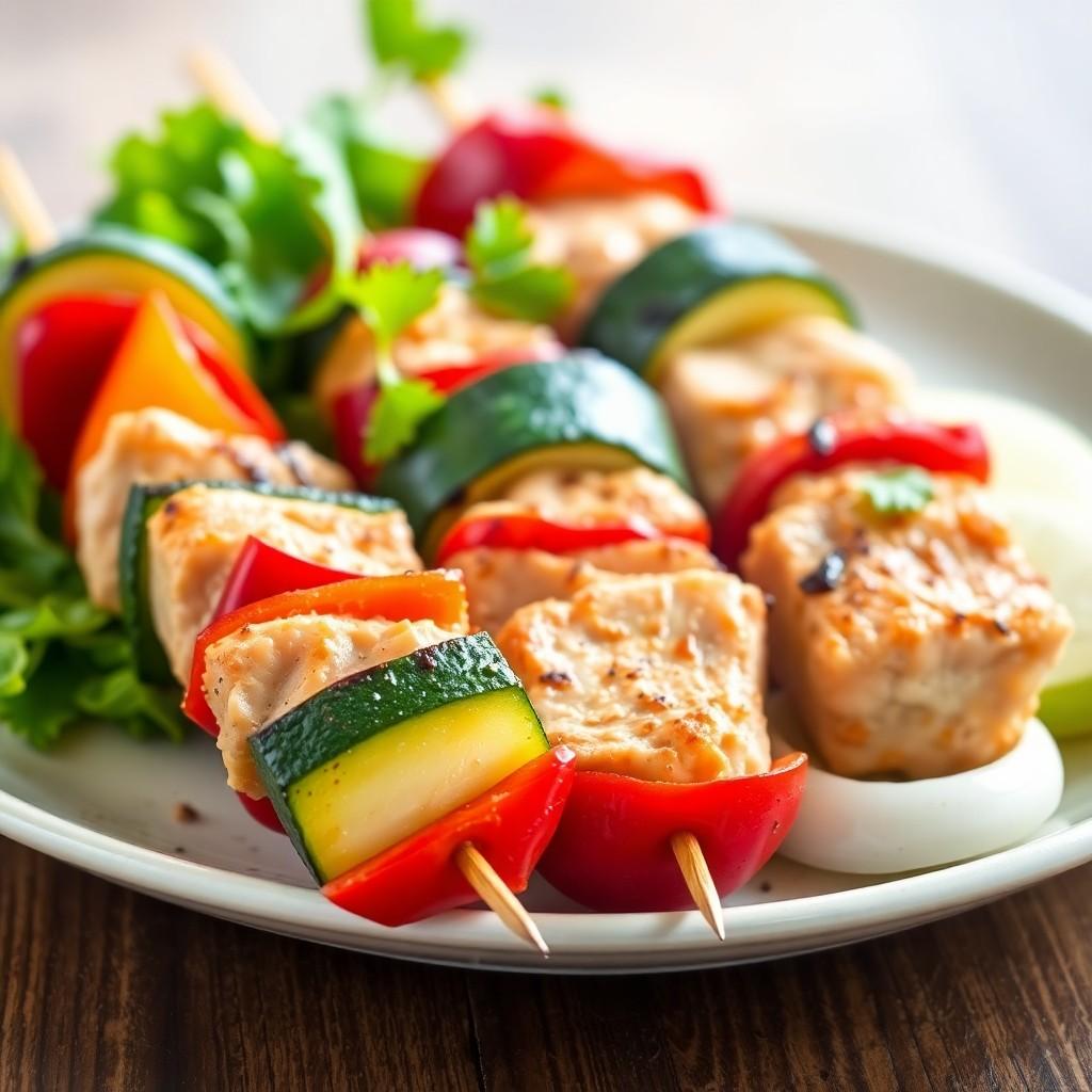 Grilled Vegetable Skewers with Chicken